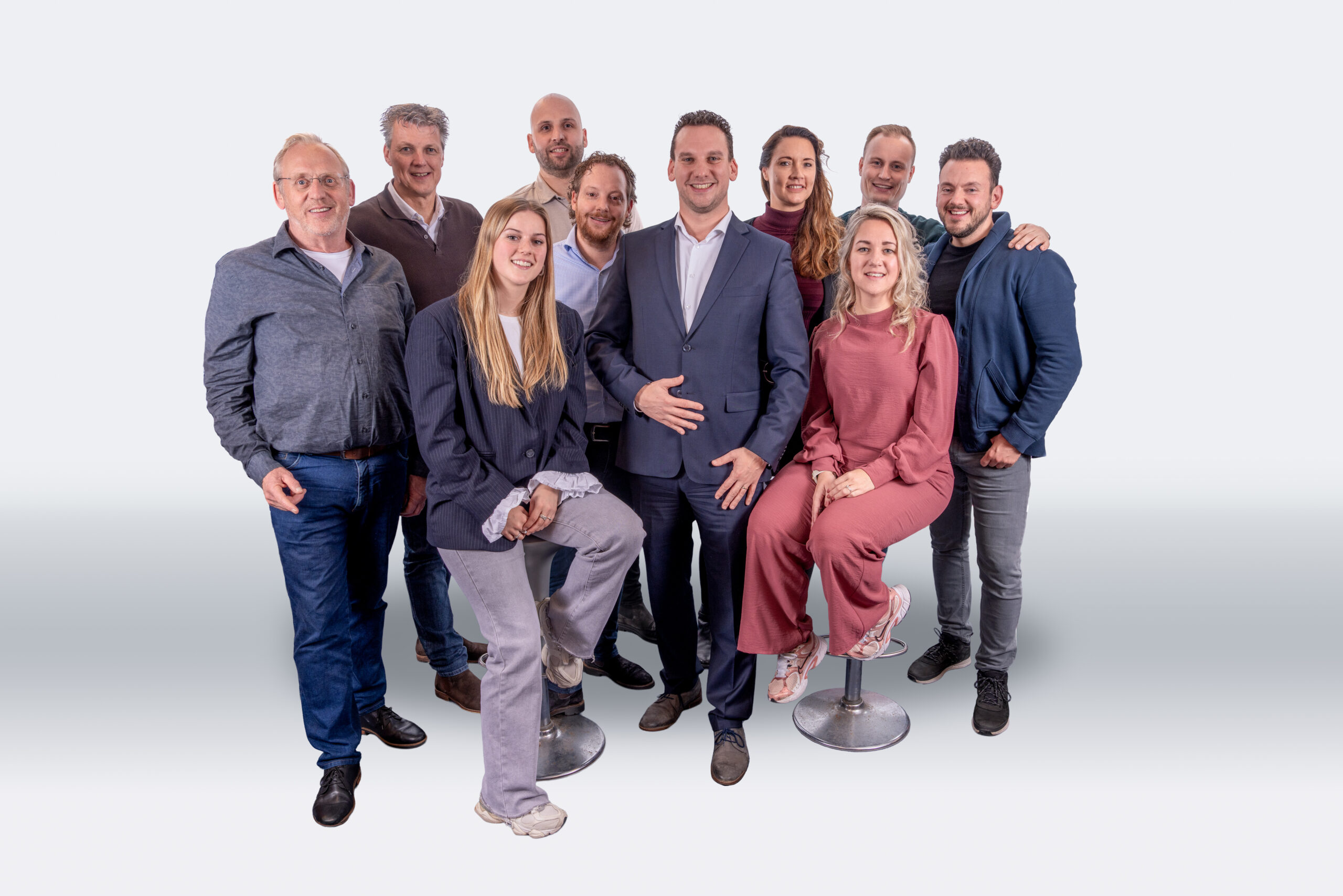 (v.l.n.r.): Ronald Orlemans, Cees van Dreumel, Enza Heesakker, Ivo van den Heuvel, Jan Hoefnagel, Rob Reuvers, Froukje Domensino, Sharon de Kok-de Vries, Stefan de Gier en Murat Ölcücü